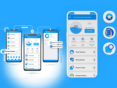 Virus Cleaner App ui ux design