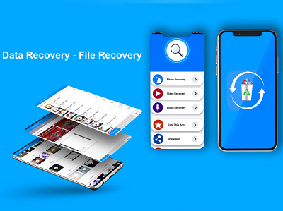 Data Recovery - File Recovery /UI UX Design 3d app app design art branding design graphic design icon illustration illustrator logo typography ui uiux ux vector