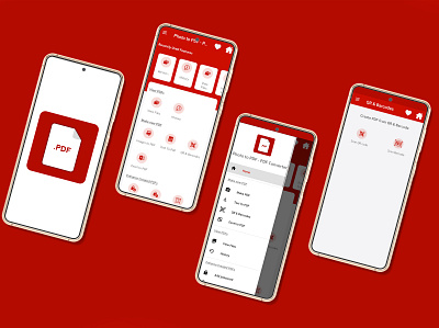 Photos To PDF - PDF Converter app app design branding design graphic design illustration logo ui uiux vector