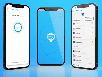 ViralVPN: Fast & Unlimited VPN app app design branding creative design design graphic design illustration logo mobile app design ui ui ux design adobe xd ui ux design app for android uiux vector