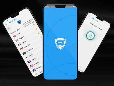 ViralVPN: Fast & Unlimited VPN app app design branding creative design design graphic design illustration logo mobile app design ui ui ux design adobe xd ui ux design app for android uiux vector