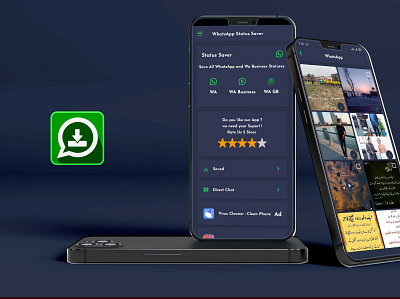 Status Saver for Whatsapp & WA android app android app design app app design branding design graphic design ideas illustration layout design lodo design logo ui ui ux design ux vector vector logo