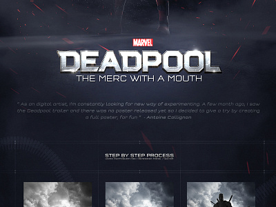 Deadpool poster - Step by step artwork deadpool poster
