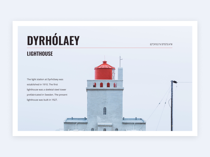 Dyrholaey Lighthouse type lighthouse design minimal