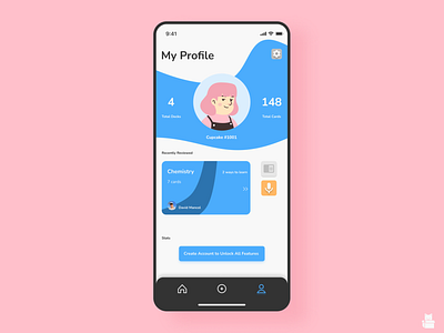 DailyUI 006 - User Profile daily ui dailyui dailyui challenge dailyui006 design flashcard flashcard profile product design ui ui design uiux user profile userprofile ux ux design