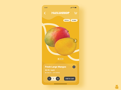 DailyUI 012 - eCommerce Shop daily ui daily ui challenge dailyui dailyui challenge dailyui012 dailyuichallenge design e commerce ecommerce fruit gold mango mangos orange product design ui ui design ux ux design yellow