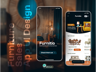 Furnitio App UI design app design graphic design ui ux