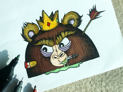 Baws the Monkey head character art drawing illustration king monkey