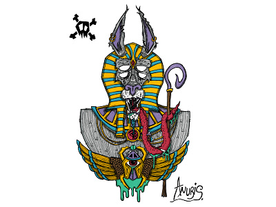 Anubis anubis character art digital egypt illustration vector