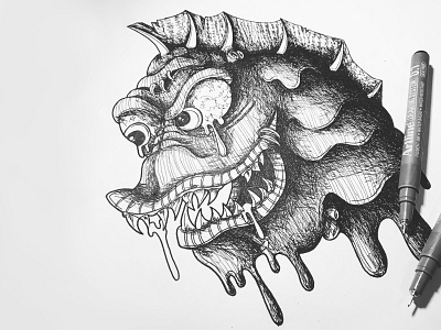Swamp Thang black and white character art drawing illustration ink monster pen swamp