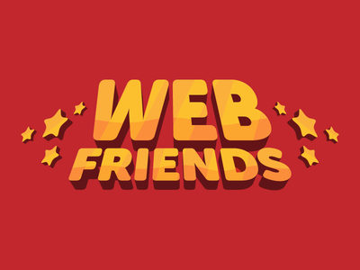 Web Friends Logo branding logo orange podcast red stars