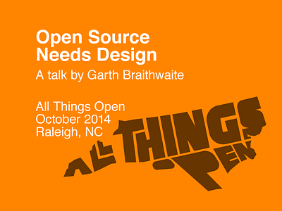 All Things Open conference event open source orange presentation