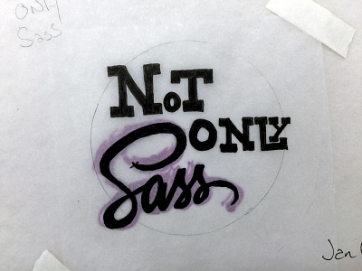Not Only Sass article draft heading purple sass sketch typography wip