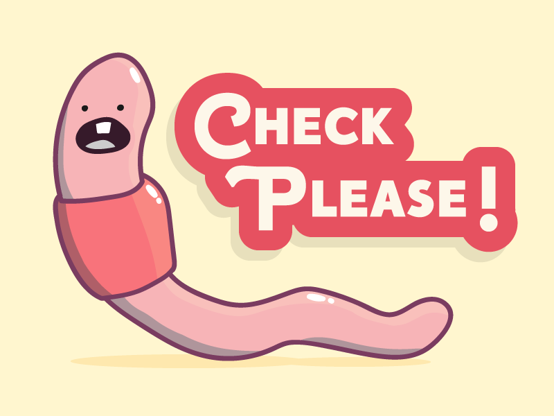 Check Please adventure time worm yellow pink shelby