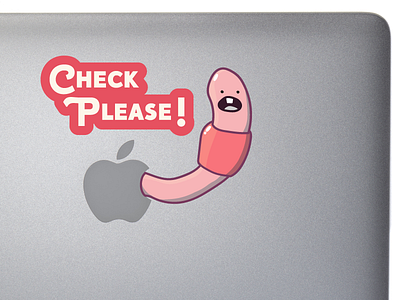 Check Please Laptop Sticker adventure time apple laptop sticker worm