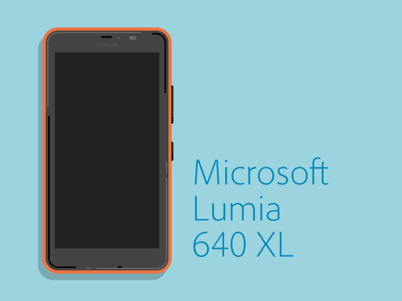 Microsoft Lumia 640 XL Vector art flat line mobile phone source vector