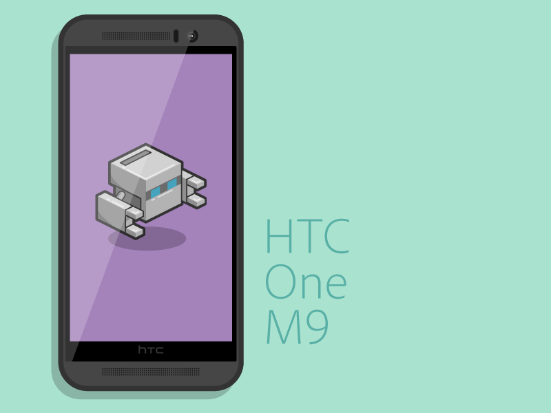 HTC One M9 Vector art flat line mobile phone phonegap source vector