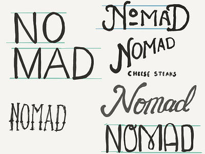 Nomad Sketches branding food lettering restaurant sketching