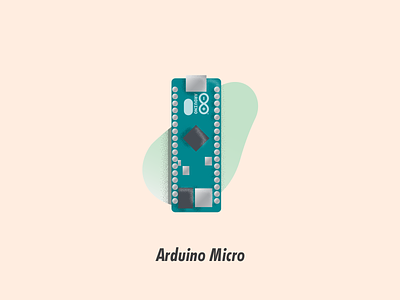 Arduino Micro circuit board illustration illustrator