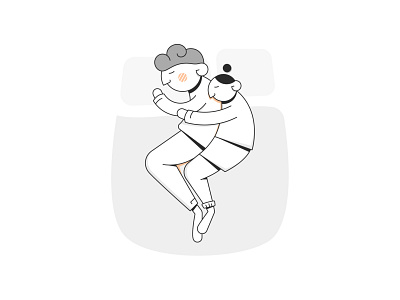 Cuddle character couple cuddle design detail hug illustration line love outline vector