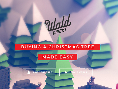 Website Homepage - Wald Direkt 3d brand christmas christmas tree logo low poly website