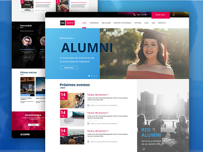 Alumni - Home page alumni card corporate courses homepage subscription ui university ux web website