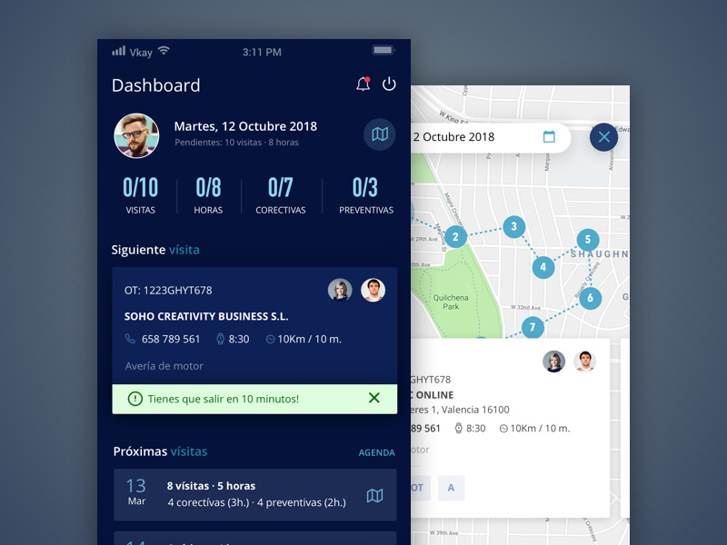 Reporting App reporting management app card dashboard maps routing managment app ux ui