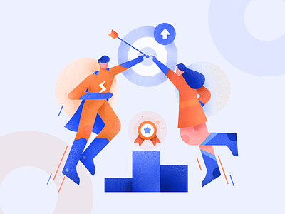Saving time, Accurate results, Achieve goals Illustration achievement bussiness character design goal illustration illustrations teams teamwork ui web