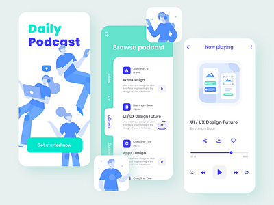 Podcast App apps mobile ui music player podcast podcasting streaming app