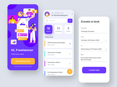 Task Manager Apps Exploration apps character design freelancer illustration manage task task list task manager ui