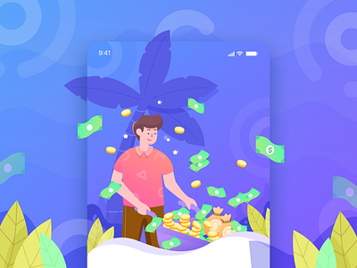 Onboarding Illustration character cryptocurrency design gradient illustration onboarding rich ui ux
