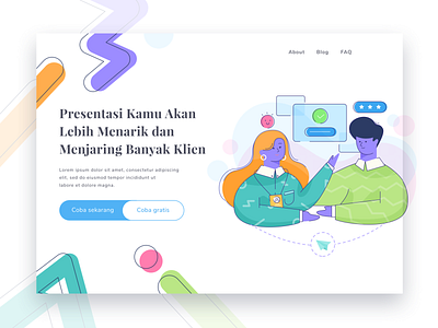 Deal with Client character client deal design flat header hero illustration landingpage presentation web