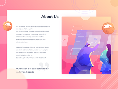About us illustration about us character chart design gradient homepage illustration sport teamwork ui web