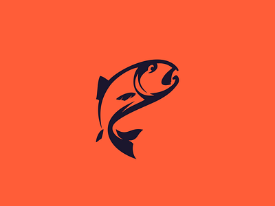 Salmon logo logotype mark salmon seafood symbol