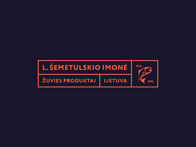 L. Semetulskio imone fish logo logotype mark salmon seafood symbol