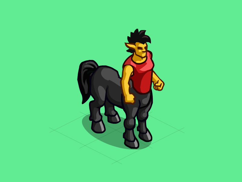 Centaur Stud 2d animation centaur character character animation concept art game game art game character gif horse illustration.