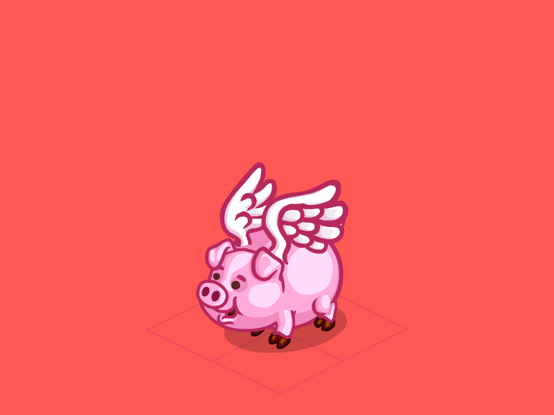 cute flying pig drawing