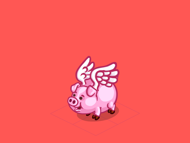 Flying Pig animation character animation concept art cute fat flying pig funny game game art gif illustration super