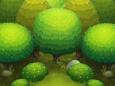 Jungle concept art forest game art grass icons illustration isometric jungle nature painting trees woods