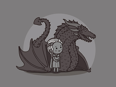 Mother of Dragons animation character gameofthrones cute daenerys dragon got icon illustration khaleesi queen