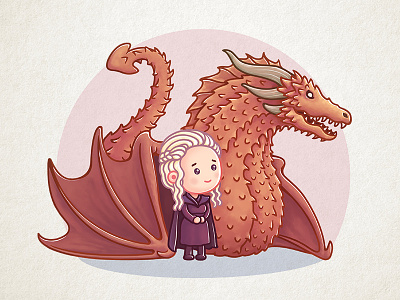 Dragon Queen animation character cute daenerys dragon game of thrones gameofthrones got icon illustration khaleesi