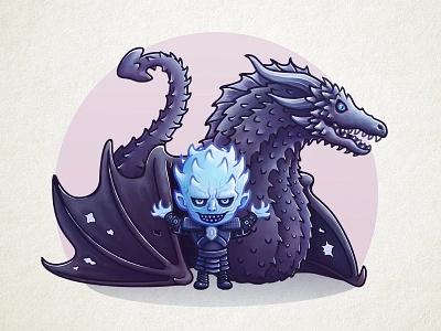 Night King character cute daenerys dragon game of thrones got icon illustration khaleesi nightking whitewalkers