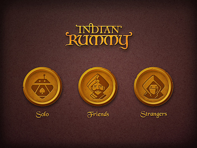 Game Play Icons art card game icon indian king loading ninja rummy screen ui