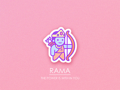 Rama Sticker awesome character cute design epic flat icon illustration sticker