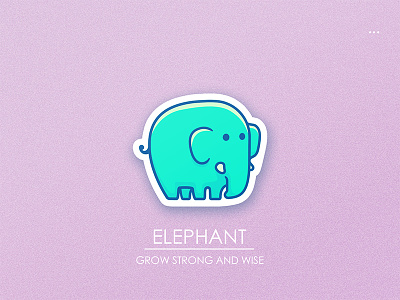Elephant Sticker awesome character cute design epic flat icon illustration sticker
