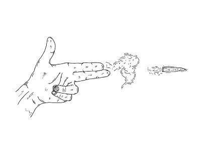 Hand Gun apparel bullet design gun hands illustration