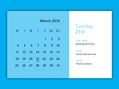 Calander - Day 038 #dailyui