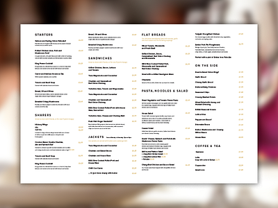 Food / Drink Menu - Day 043 #dailyui 043 43 dailyui design digital fooddrink menu layout menu mininmal print