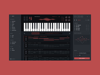 Digital Audio Workstation daw drum machine interaction design motion music music app synth synthesizer user experience user interface ux ui