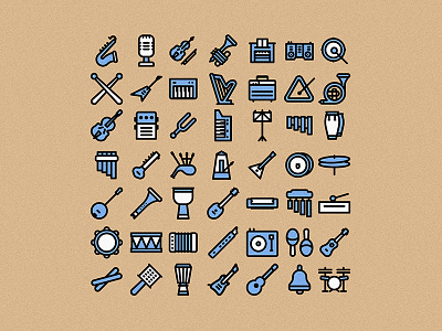 Instruments pack ( 50 lineal icons )